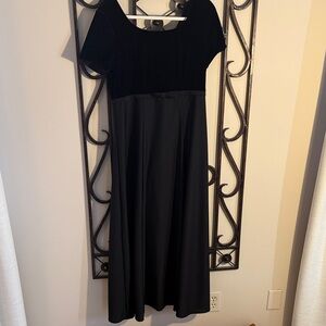Velvet & Satin Black Evening Dress